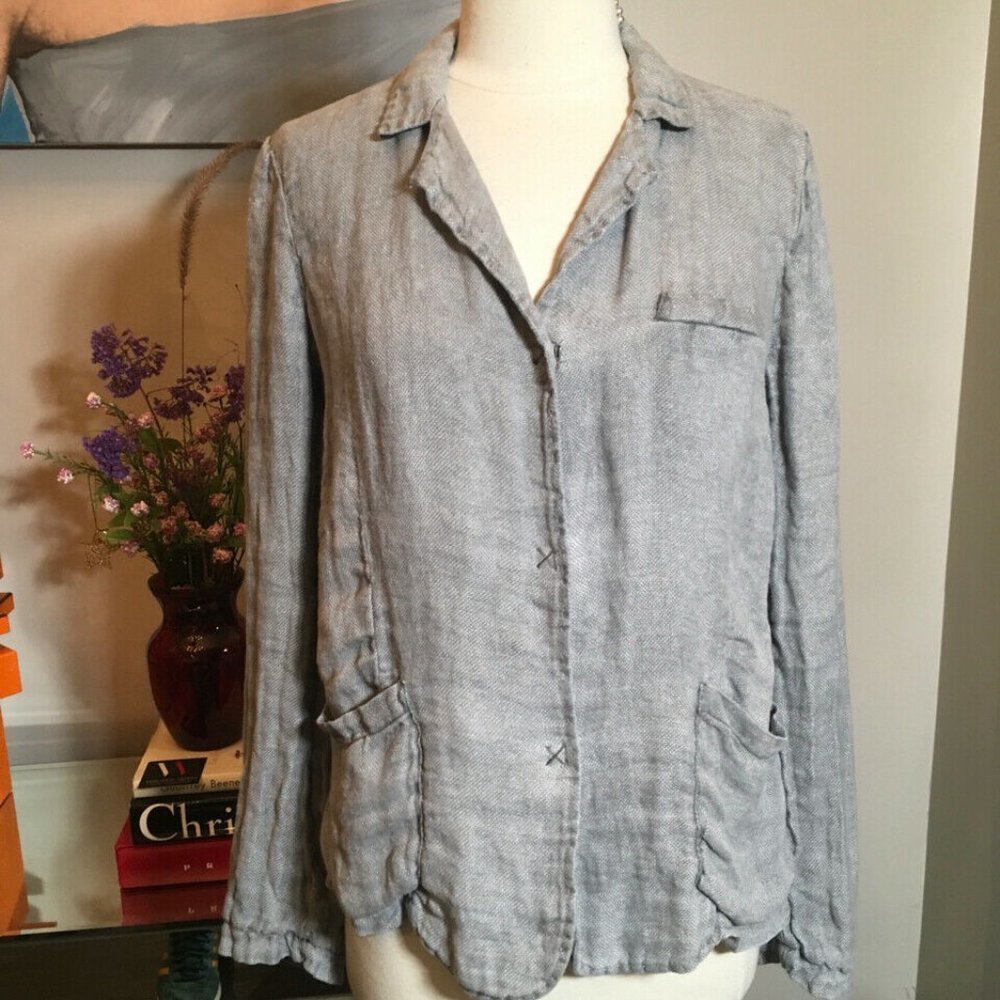 Kistensen du Nord GrayLinen Lose Lagenlook Blazer